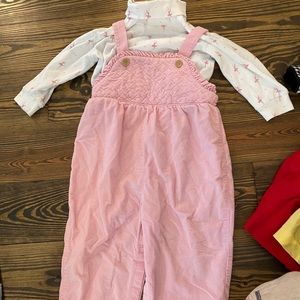 Little English overalls with ballerina turtleneck